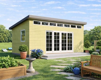 Modern 16'x24' Shed Plans: Backyard Studio, Garden Storage (PDF Download)