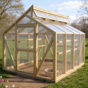8' x 10' Framed Greenhouse Plans/GARDEN HOUSE Detailed Building Construction Blueprints with Material List