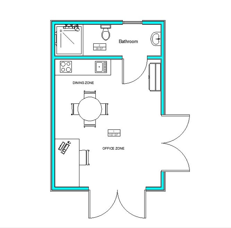 12x18 Small Garden House Plans, Backyard Office Blueprints, Tiny House