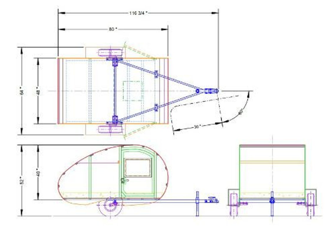 Motorcycle Small Car Teardrop Trailer Plans DIY Travel Camper