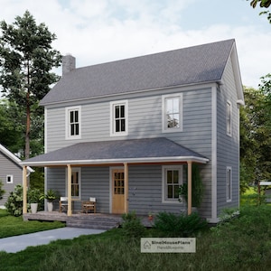 975 ft2 house plans,16x32 Farmhouse,2 Bedroom 2 Bathroom Building Blueprints