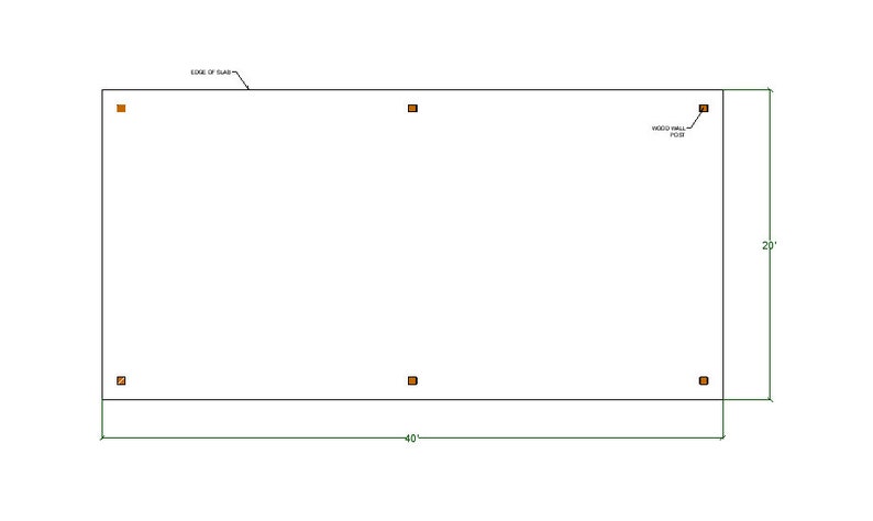 4 Carport-plannen, 18' x 36' Lean to Pavilion-blauwdrukken afbeelding 4