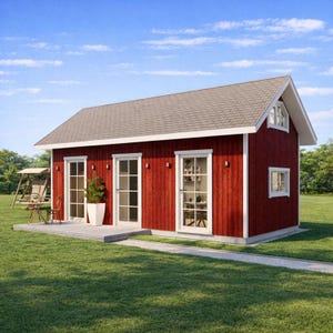 Two-Bedroom Tiny House Plan with Loft-12'x28' Cabin Blueprint