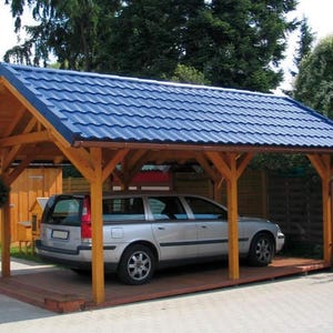 14x22 Outdoor Car Canopy Plans / Garden Gazebo Shelter DIY Blueprints with Material list
