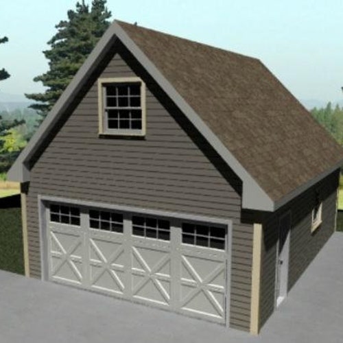 2car 2 Story Garage Building Plans Package 24x24 Etsy