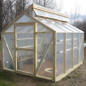 8 x 10' ingelijste serreplannen/TUINHUIS Gedetailleerde bouwconstructieblauwdrukken met materialenlijst