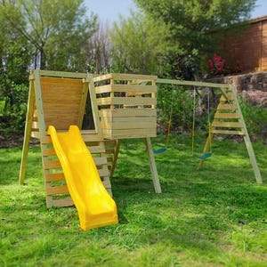 Kids Playhouse Swing Set DIY Plans: Detailed Woodworking Blueprints (PDF File)