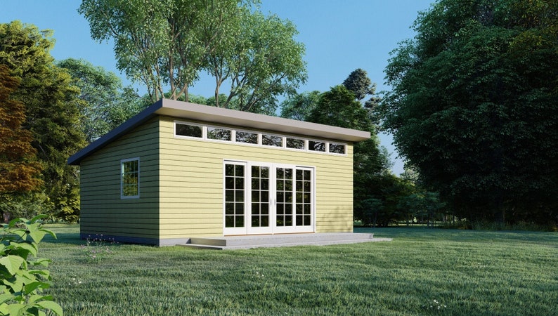 Backyard Studio Garden Small House Plans / 16'x24' | Etsy