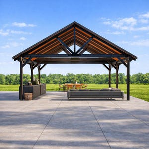 24'x20' Holzpavillon plant PDF, Garden Outdoor Shelter Blueprint