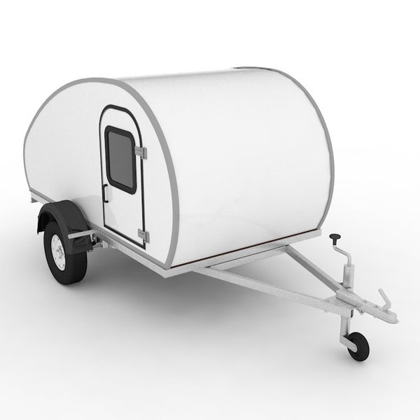 Motorcycle Small Car Teardrop Trailer Plans DIY Travel Camper Blueprints Download with Material list