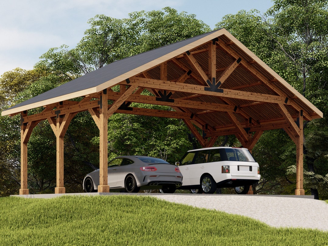 30-x20-carport-plan-traditional-style-post-gable-etsy