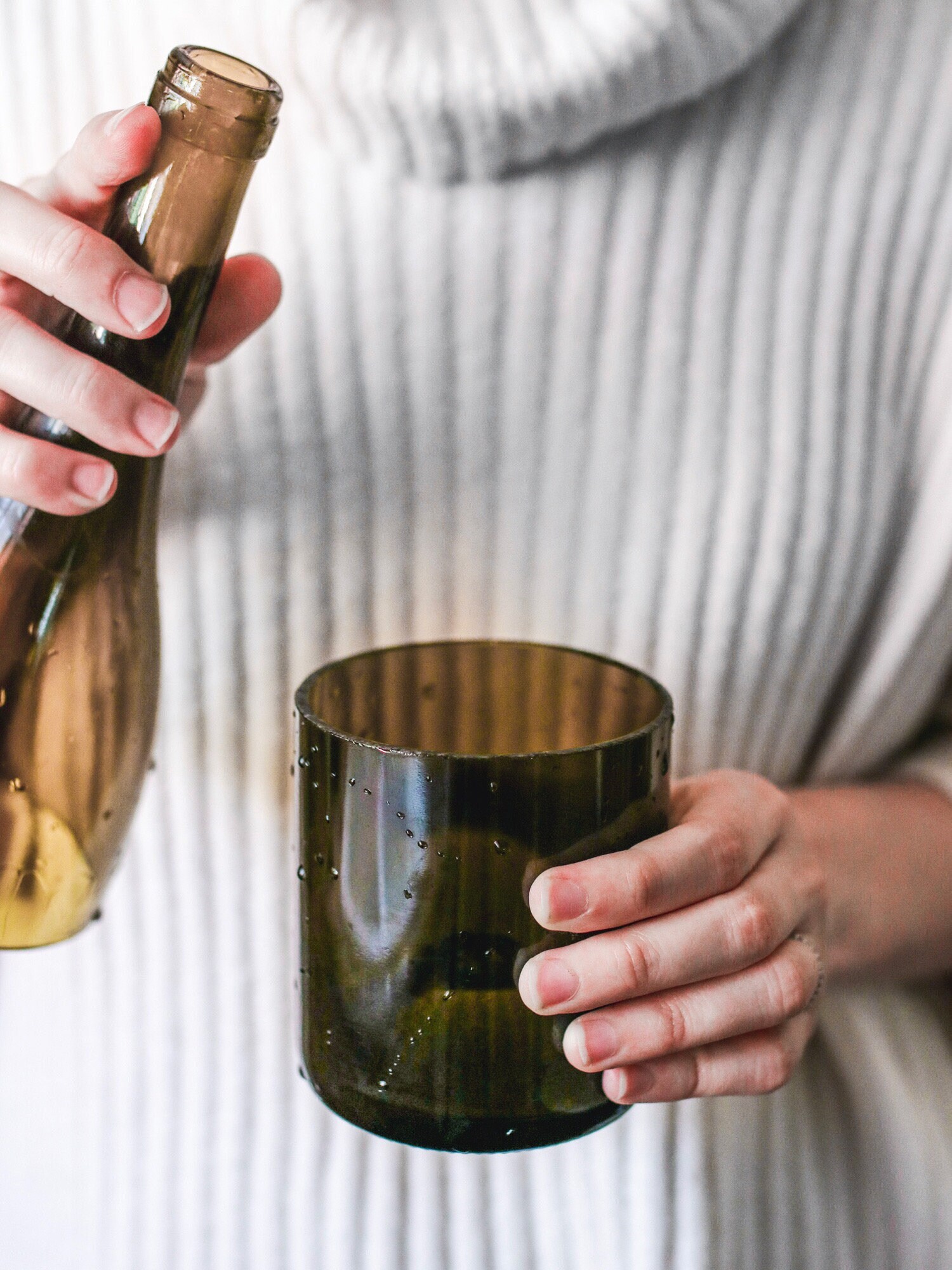 Cut Wine Bottle 8 Inches Tall, Bottomless Wine Bottle, Wine Bottle