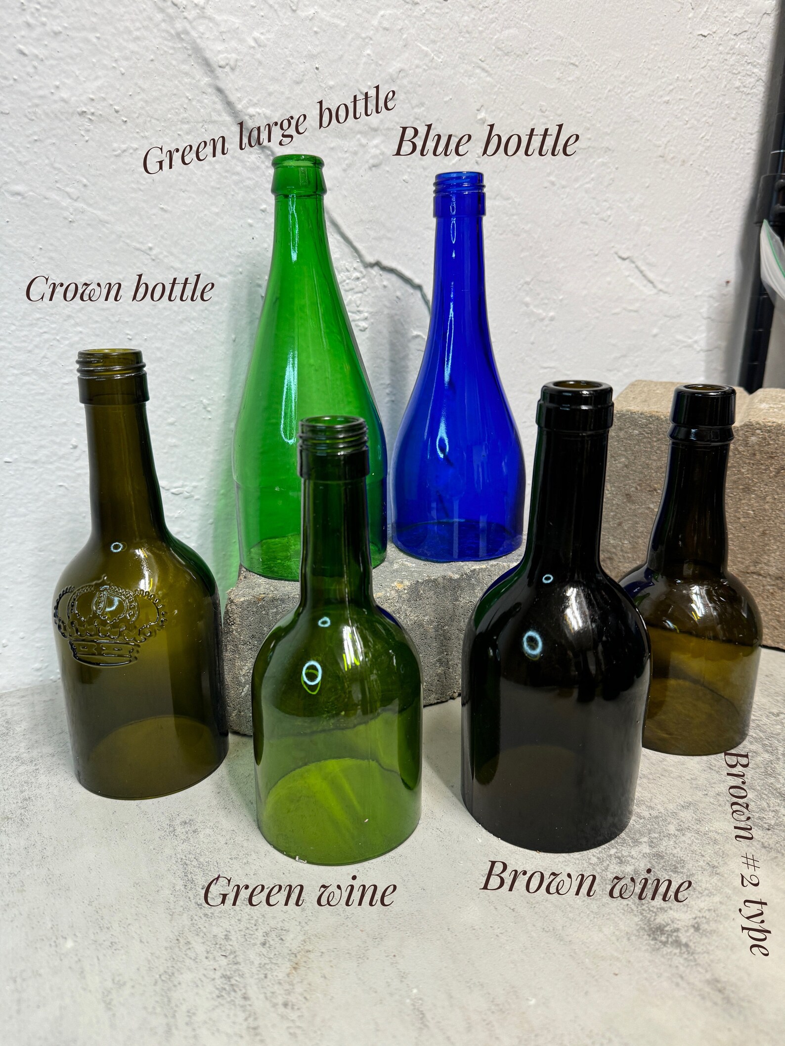 Cut Wine Bottle 8 Inches Tall, Bottomless Wine Bottle, Wine Bottle