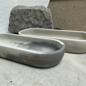 Handmade Stone Tray  Concrete Bowl - Versatile Cement Tray for Coffee Table Decor and More