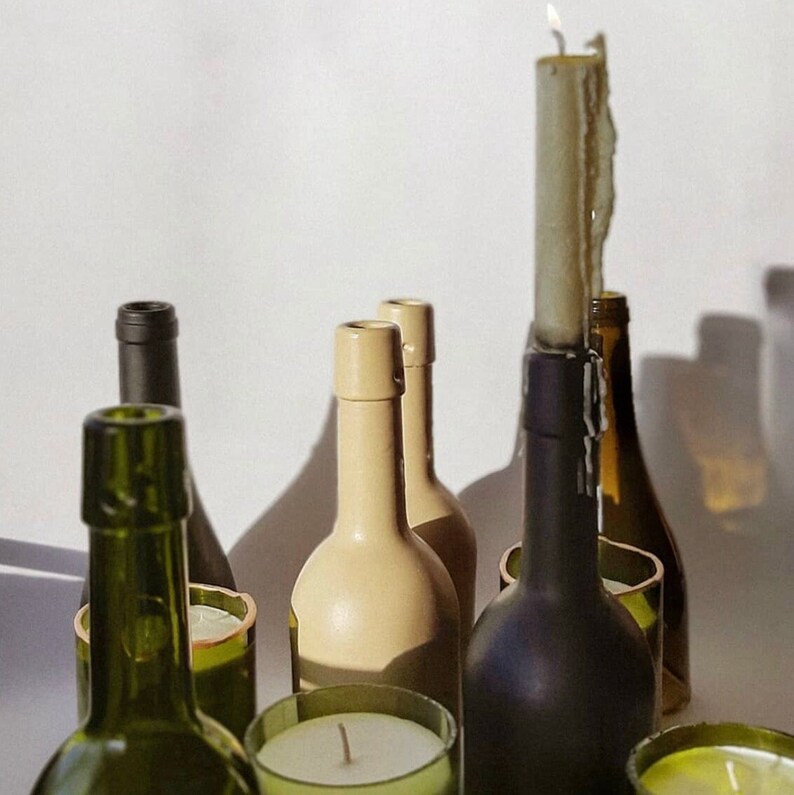 Cut Wine Bottle 8 Inches Tall, Bottomless Wine Bottle, Wine Bottle