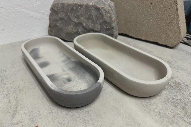 Handmade Stone Tray Concrete Bowl - Versatile Cement Tray for Coffee Table Decor and More imagem 2