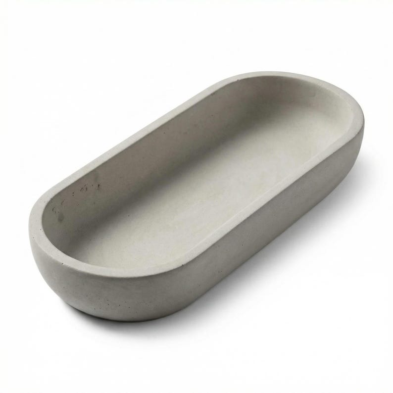 Handmade Stone Tray Concrete Bowl - Versatile Cement Tray for Coffee Table Decor and More imagem 1