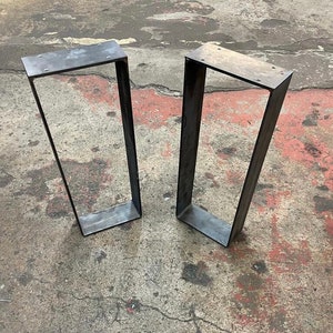 Metal Table Legs. Solid Flat Steel Industrial Style. Perfect for Dining Table or Desk. Custom Sizes and Finishes Available.