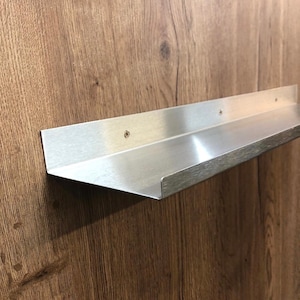 Stainless Steel Picture Ledge. Custom Metal Wall Shelf for Home Decoration. Various Widths Available.