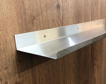 Stainless Steel Picture Ledge. Custom Metal Wall Shelf for Home Decoration. Various Widths Available.