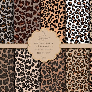 Leopard Print Digital Paper, Leopard Seamless Pattern, cheetah seamless file, Brown Fashion Surface Patterns, Fabric Designer Paper