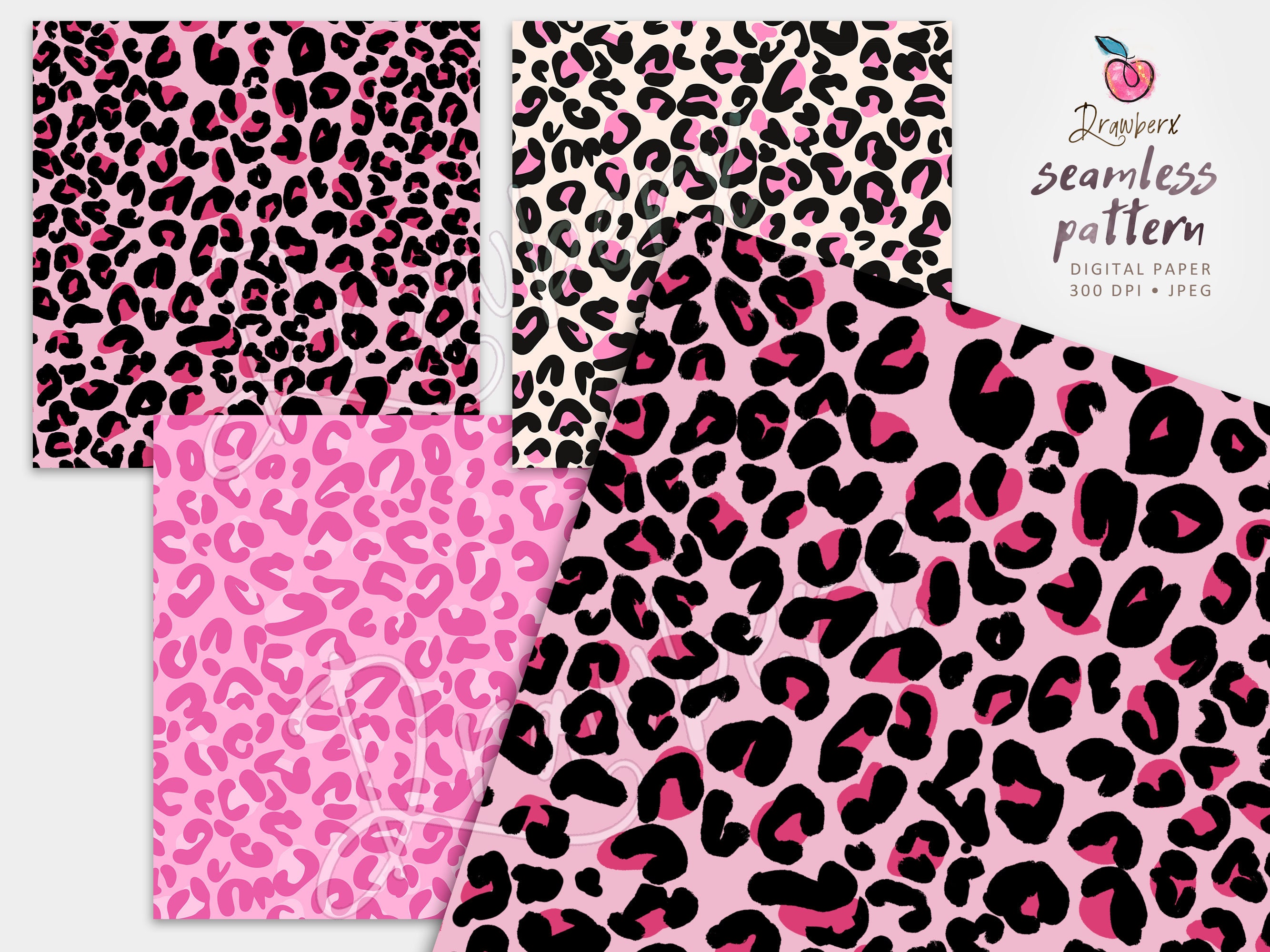 Pink Leopard Digital Paper, 7 Seamless Pattern | Hot Pink, Cheetah ...