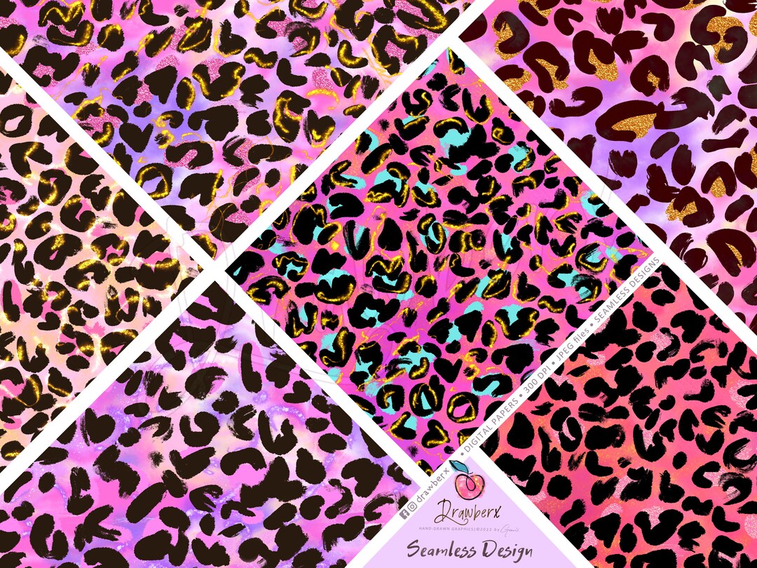Leopard Seamless Pattern, Hot Pink Cheetah Print, Digital Papers ...