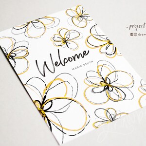 Doodle Flowers Clipart / Cute, hand-drawn Abstract Flowers, png files, whimsical bild 4