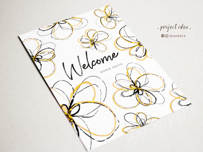 Doodle Flowers Clipart / Cute, hand-drawn Abstract Flowers, png files, whimsical bild 4