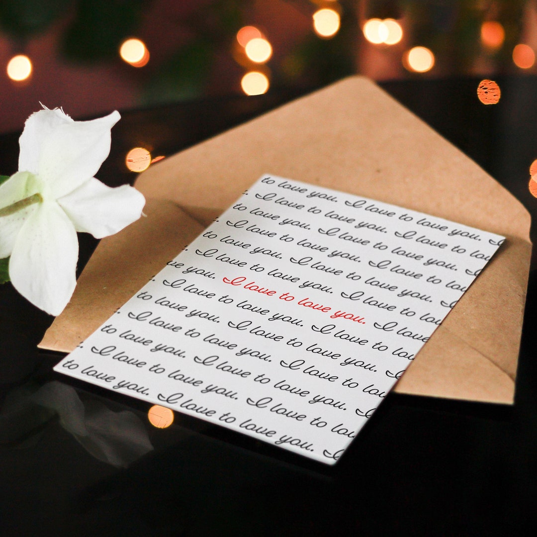 I Love to Love You Card Printable Card Girlfriend Boyfriend Fiancé Wife ...