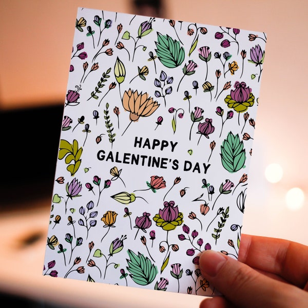 Happy Galentine's Day card | printable card | girlfriend | bestfriend | best friend | sister | friend | valentines card | floral