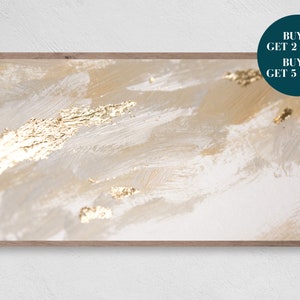 Samsung Frame TV Art, Beige & Gold Digital Art, Frame Art TV, Abstract Print for Digital TV, Digital Download for Samsung Frame, Neutral Art
