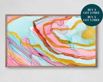 Aquarel Samsung Frame TV Art, Abstracte kunst, Bloemen schilderij Frame Art TV, Afdrukken voor digitale tv, digitale download voor Samsung Frame
