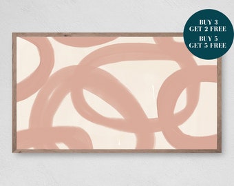 Beige Abstract Samsung Frame TV Art, Modern Digital Art, Frame Art TV, Blush Abstract Print for Digital TV, Beige Abstract Art