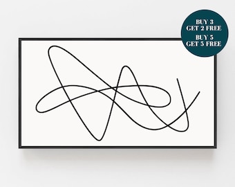 Modern Samsung Frame TV Art, Abstract Digital Line Art, Digital Download for Samsung Frame, Abstract Line Art Print, Minimalist Art