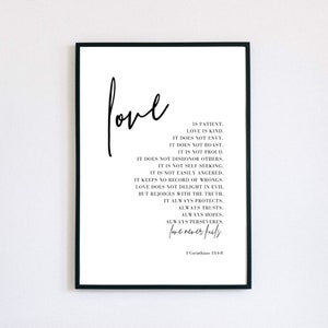 Corinthians Bible Verse Love is Patient Print Printable - Etsy