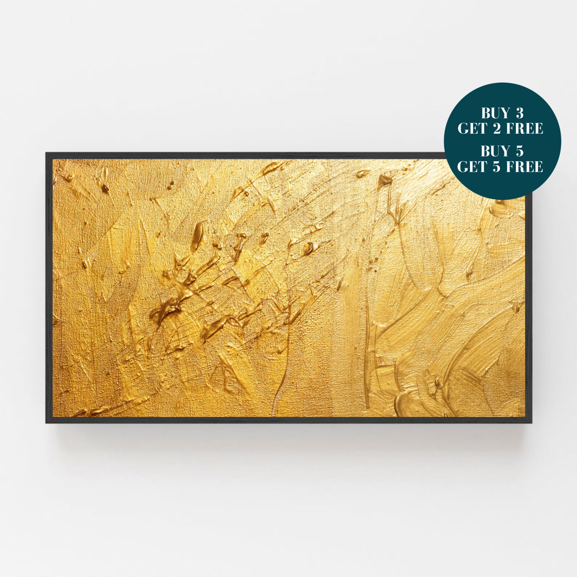 Samsung Frame TV Art, Gold Digital Art, Frame Art TV, Abstrakter Druck für Digital TV, Digitaler