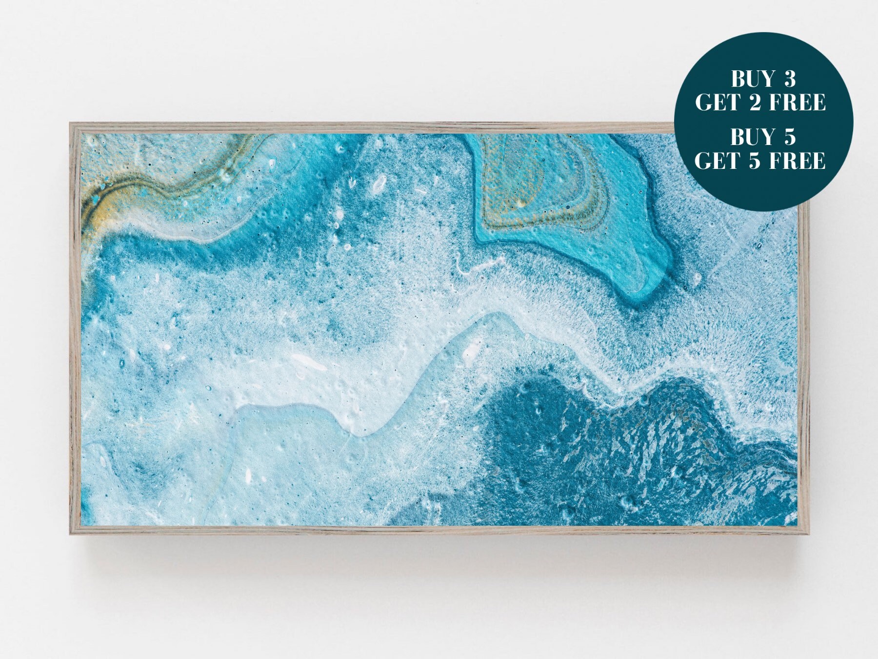 Samsung Frame Tv Art Abstract Digital Art Blue Oil Painting Etsy