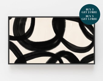 Abstrakte Samsung Frame TV Kunst, schwarz abstrakte digitale Kunst, Rahmen Kunst TV, abstrakte Druck für Digital TV, digitaler Download für Samsung Rahmen