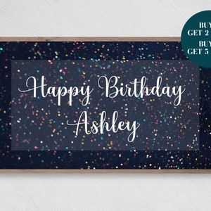Custom Samsung Frame TV Art, Happy Birthday Digital Art, Glitter Birthday Samsung Art, Custom Name Birthday Art, Happy Birthday Art