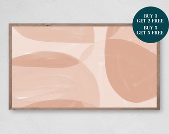 Beige Abstract Samsung Frame TV Art, Modern Digital Art, Frame Art TV, Blush Abstract Print for Digital TV, Beige Abstract Art