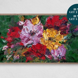 Samsung Frame TV Art, Digital Art, Floral Oil Painting Frame Art TV, Print for Digital TV, Digital Download for Samsung Frame, Flowers