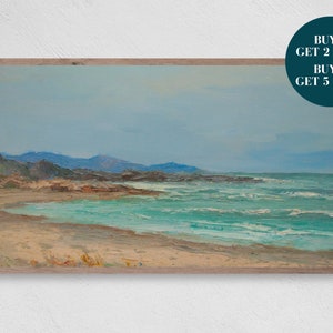 Beach Painting Samsung Frame TV Art, Digital Art, Beach Frame Art TV, Digital Download for Samsung Frame, Beach Print, Ocean Samsung Art
