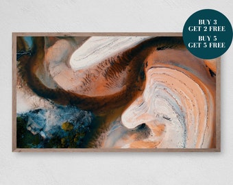 Samsung Frame TV Art, Abstract Digital Art, Print for Digital Samsung Frame, Digital Download for Samsung Frame, Brown and Blue Art
