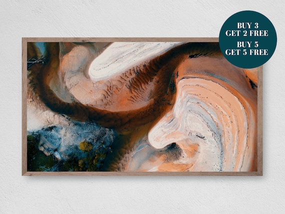 Samsung Frame TV Art, Abstract Digital Art, Print for Digital Samsung Frame, Digital Download for Samsung Frame, Brown and Blue Art