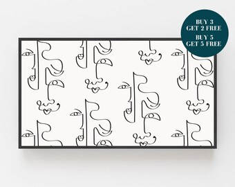 Modern Samsung Frame TV Art, Abstract Digital Line Art, Frame Art TV, Digital Download for Samsung Frame, Line Art Print, Continuous Line