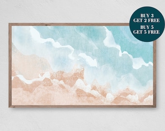 Beach Samsung Frame TV Art, Digital Art, Beach Frame Art TV, Digital Download for Samsung Frame, Beach Painting, Ocean Samsung tv Art