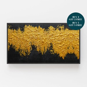 Samsung Frame TV Art, Black &Gold Digital Art, Frame Art TV, Abstracte print voor digitale tv, digitale download voor Samsung Frame, Gold Art