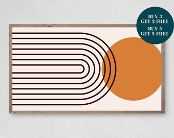Boho moderno Samsung Frame TV Art, Arte Digital Abstracto, Frame Art TV, Descarga digital para Samsung Frame, Boho Arch & Burnt Orange Print