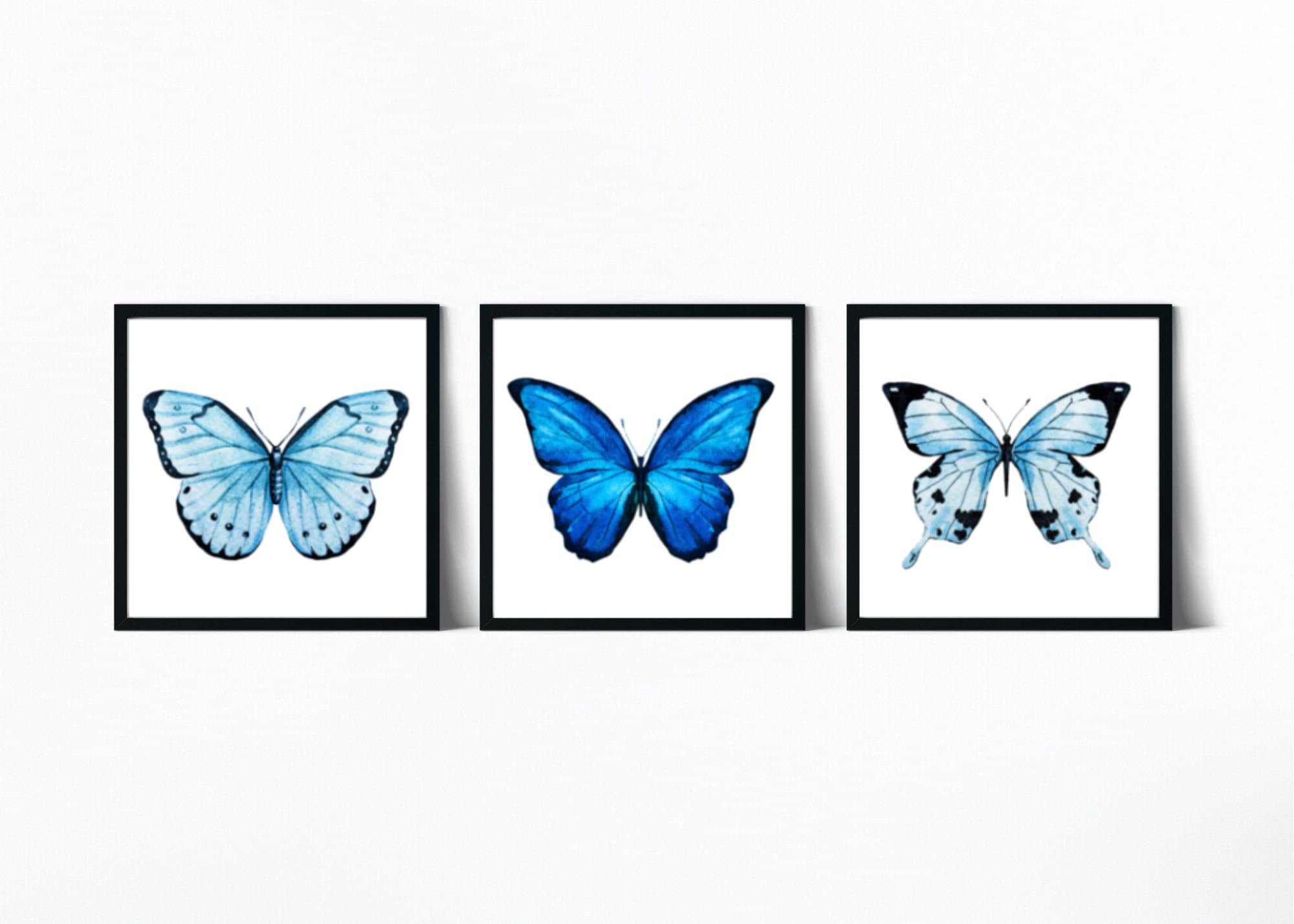 Set of 3 Prints Set of 3 Prints Butterfly Butterfly Wall Etsy